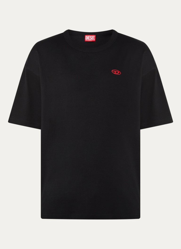 Diesel Heren T-Boxt T-shirt met logoborduring in de kleur Zwart