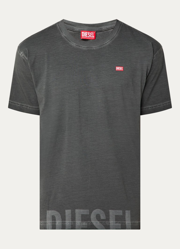 Diesel Heren T-Norm-T7 T-shirt met logoprint in de kleur Antraciet