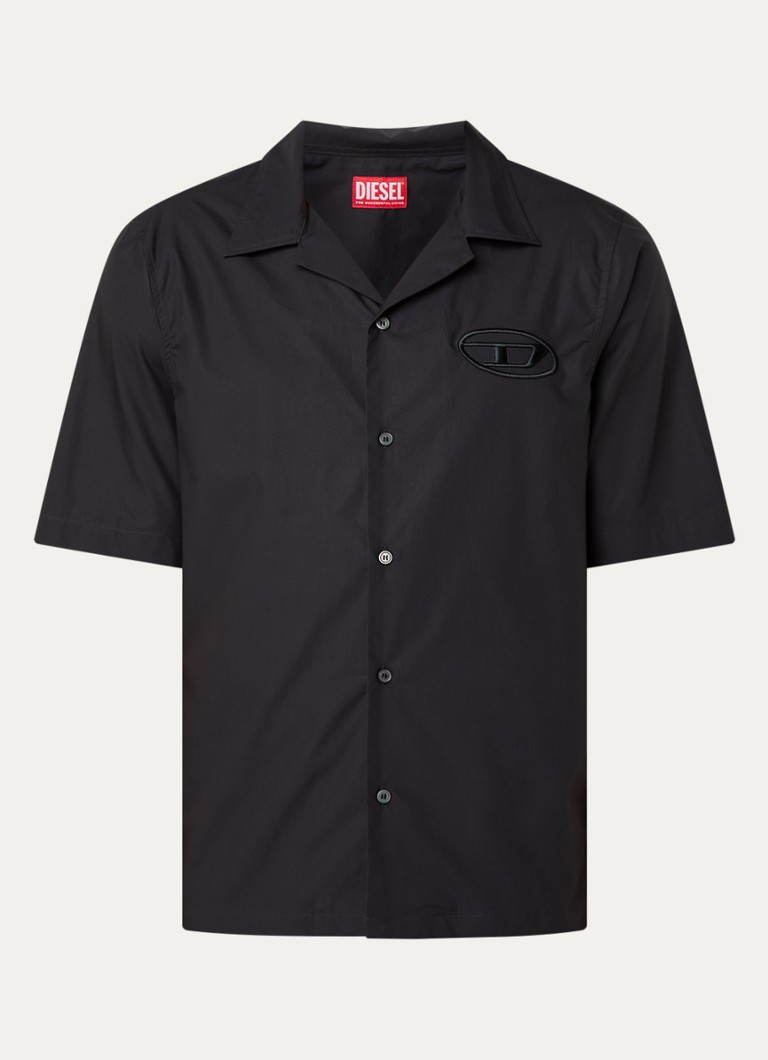 Diesel Heren S-Mac-Pcal regular fit overhemd met logo in de kleur Zwart