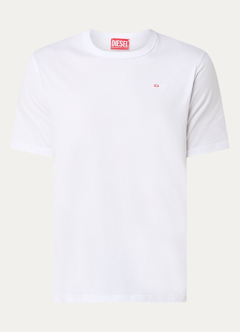 Diesel Heren T-Adjust T-shirt met logoborduring in de kleur Wit