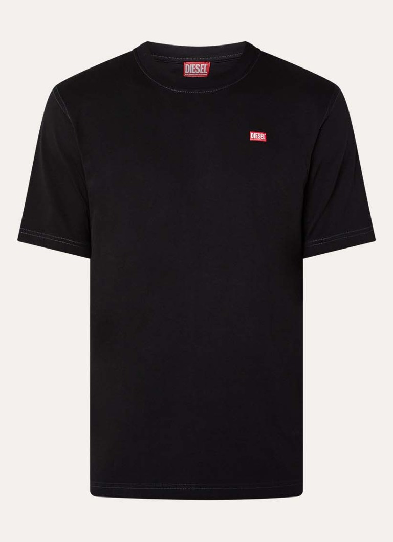 Diesel Heren T-Adjust-V10 T-shirt met logo- en backprint in de kleur Zwart