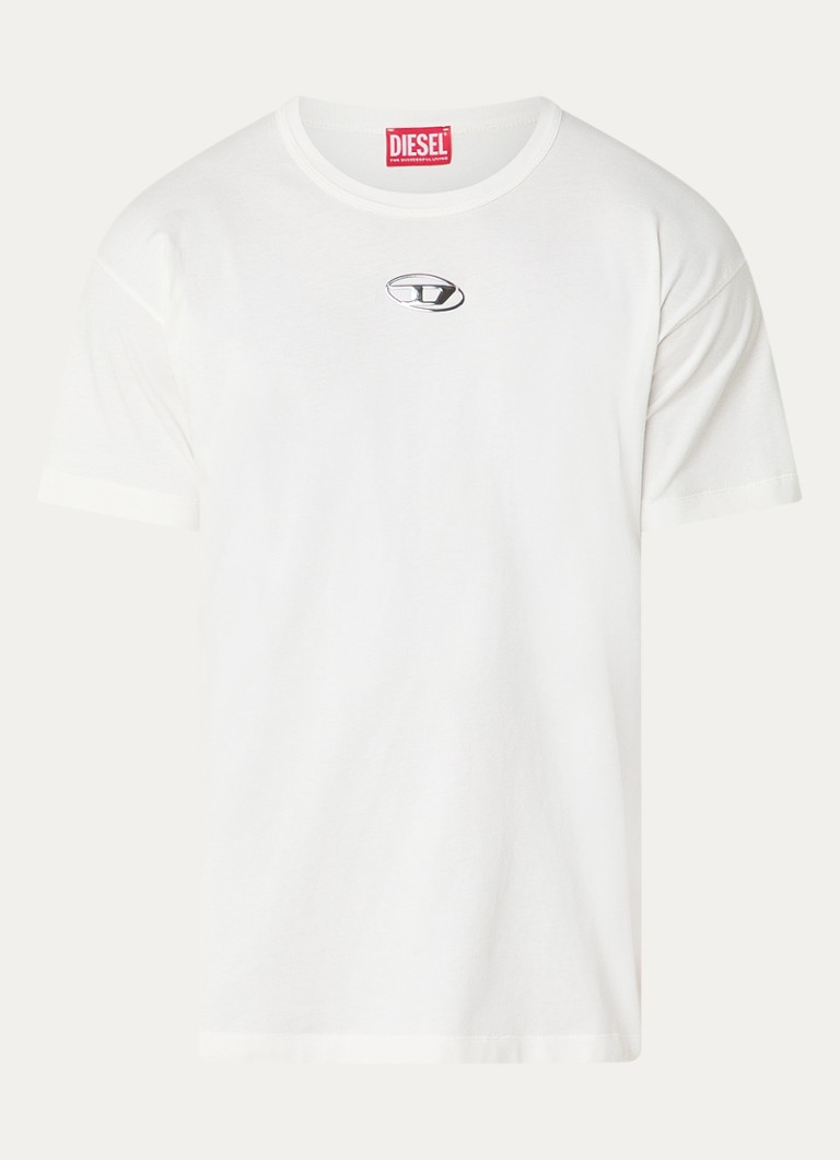 Diesel Heren T-Norm-Iod T-shirt met logo in de kleur Wit