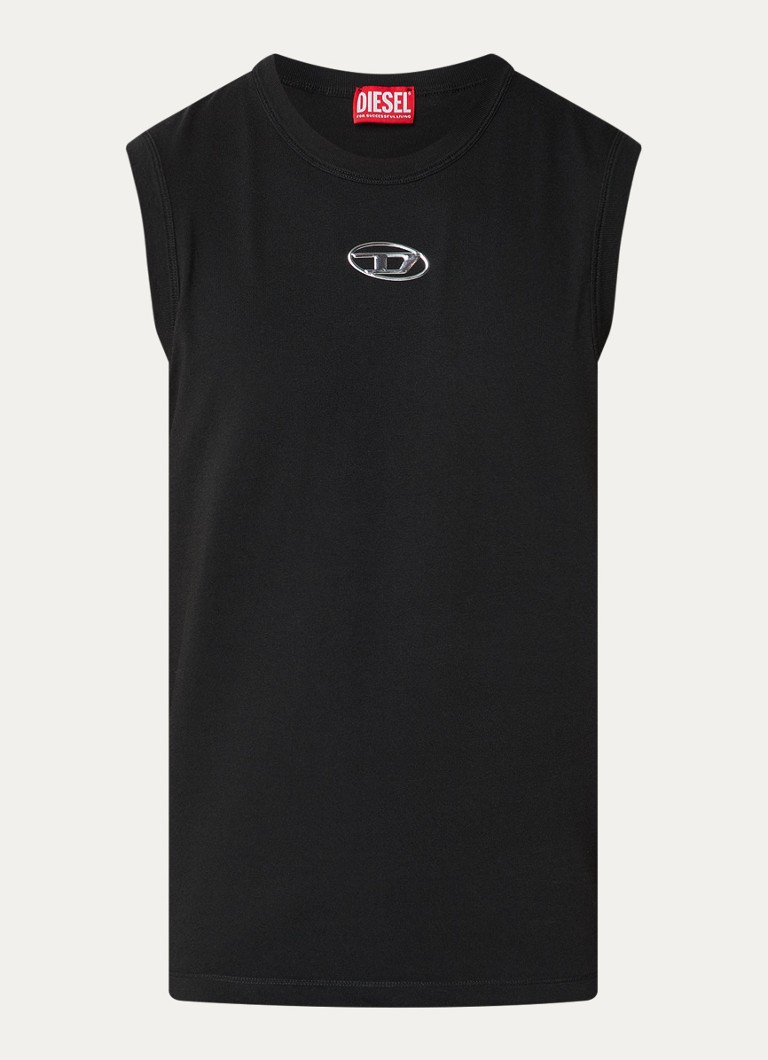 Diesel Heren T-Bisco-Iod tanktop met logo in de kleur Zwart