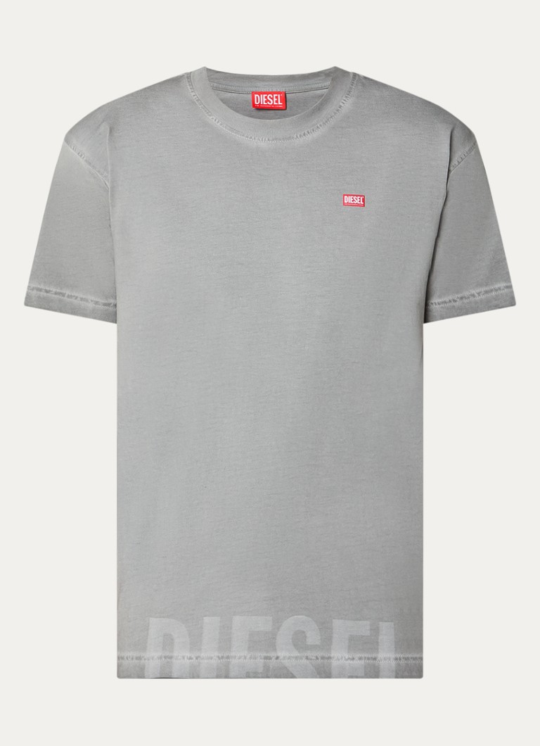 Diesel Heren T-Norm-T7 T-shirt met logoprint in de kleur Grijs