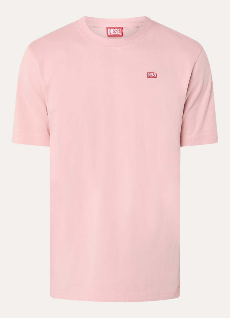 Diesel Heren T-Adjust-V10 T-shirt met logo- en backprint in de kleur Oudroze