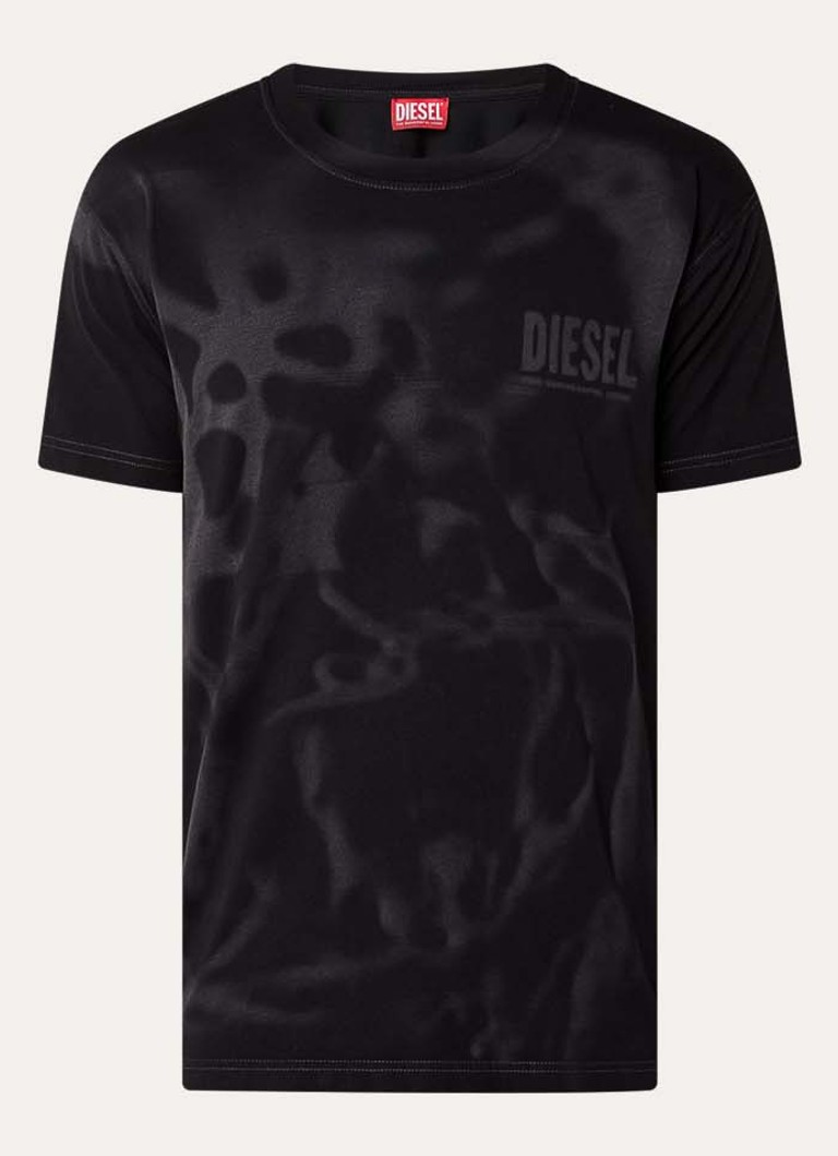 Diesel Heren T-Norm-V7 T-shirt met print en logo in de kleur Zwart