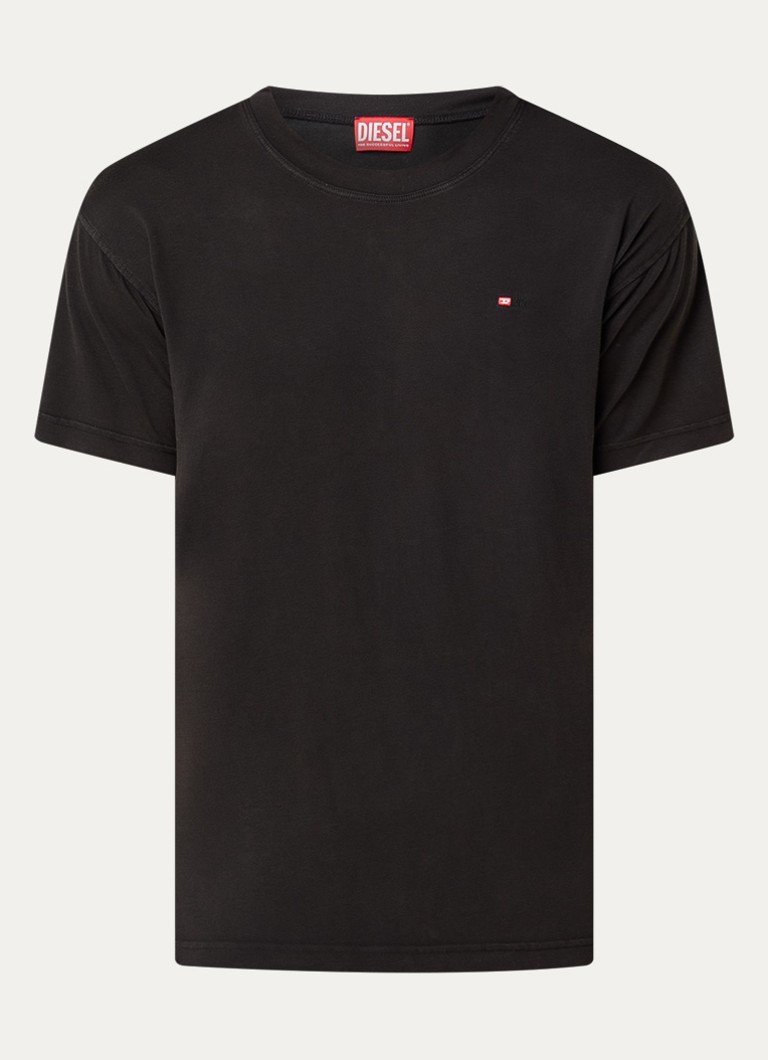Diesel Heren T-norms T-shirt met logoborduring in de kleur Zwart