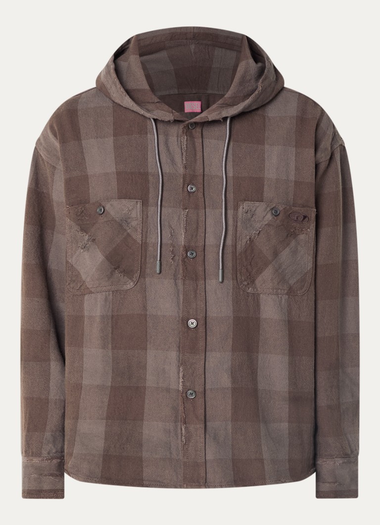 Diesel Heren S-Drum hoodie jack in de kleur Donkerbruin