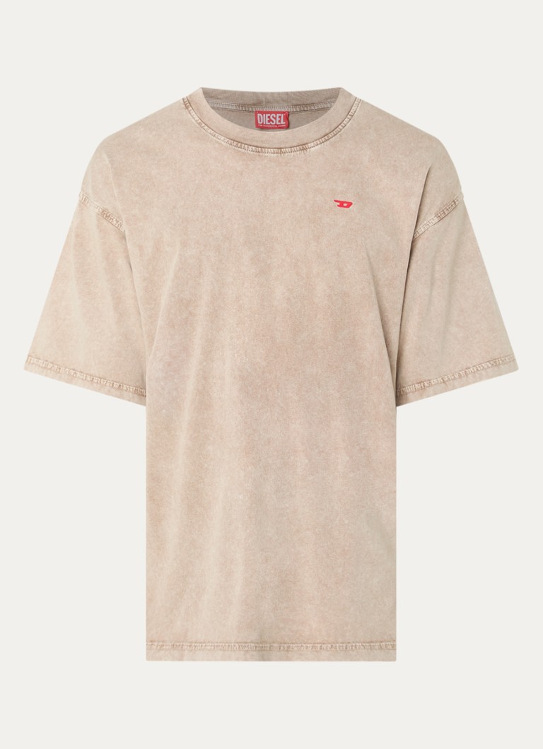 Diesel Heren T-Boxt-Aa14 T-shirt met logo in de kleur Creme