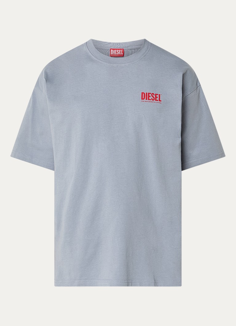 Diesel Heren T-boxt T-shirt met logoprint in de kleur Grijs