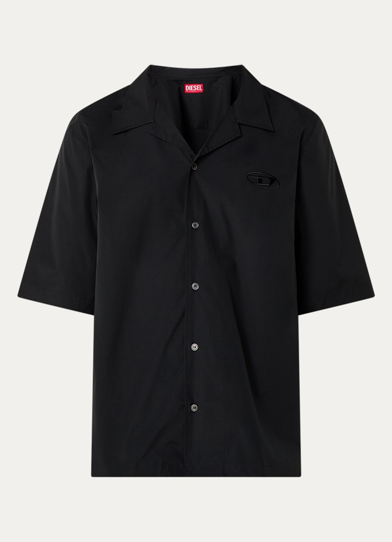 Diesel Heren S-Mac regular fit overhemd met borduring in de kleur Zwart
