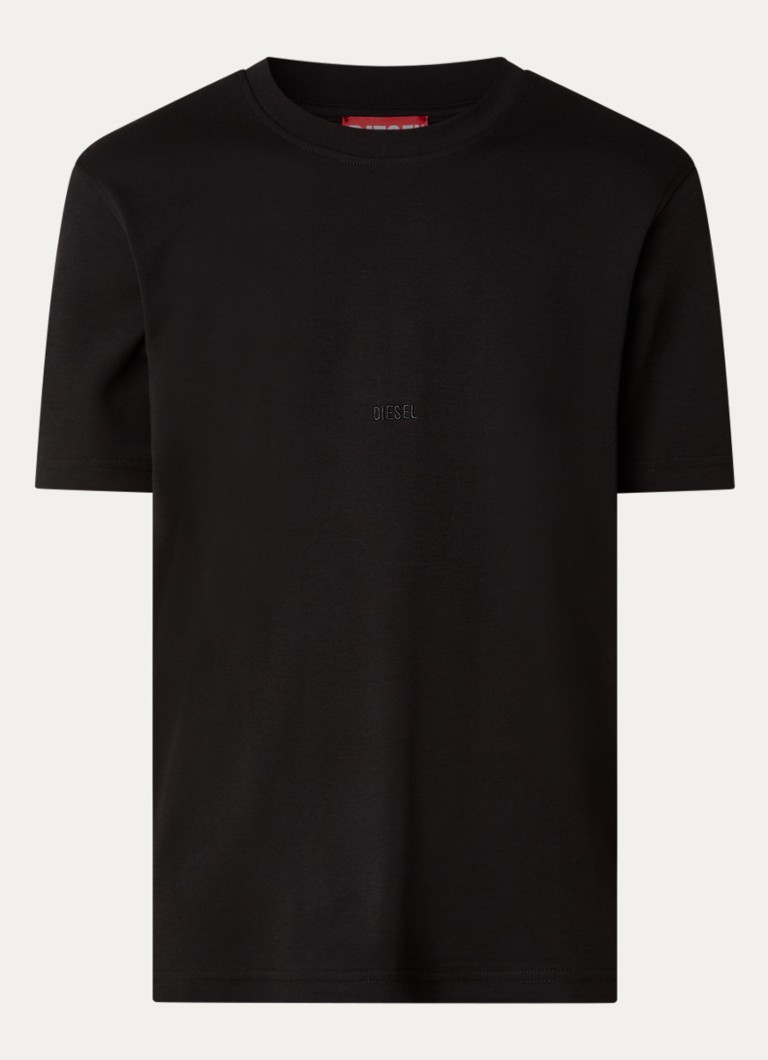 Diesel Heren T-ADJUST-AA2 T-shirt met logo in de kleur Zwart