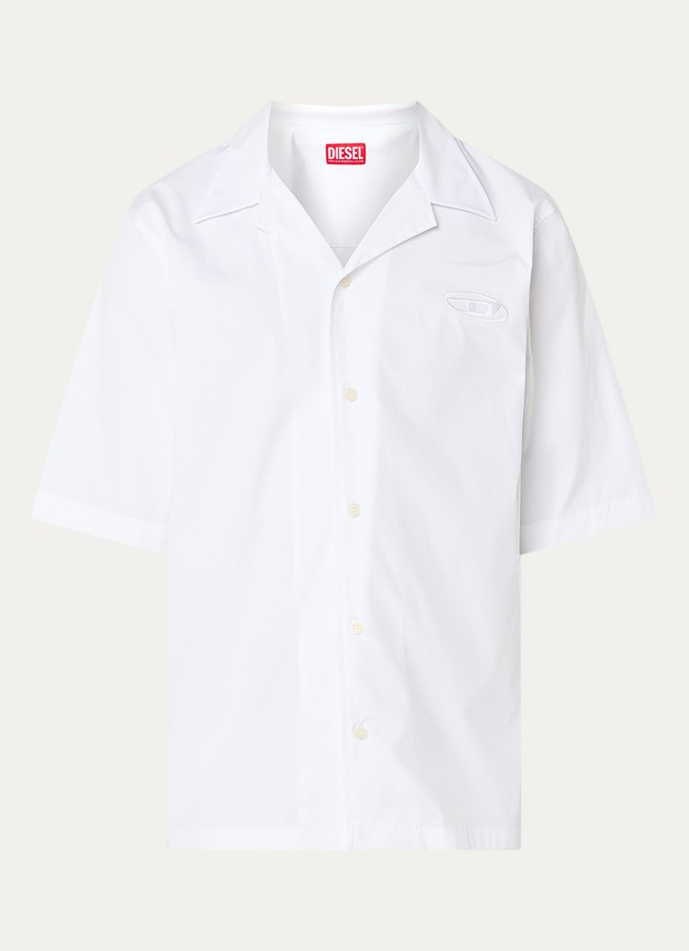 Diesel Heren S-Mac regular fit overhemd met borduring in de kleur Wit