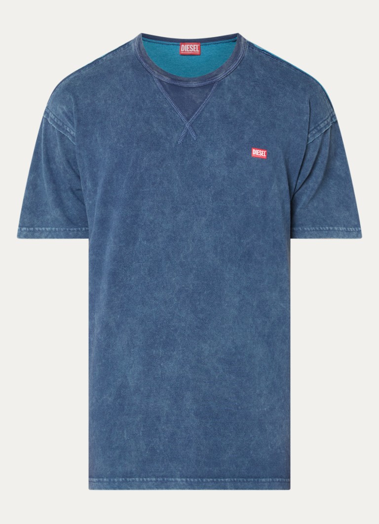 Diesel Heren T-Norm-Raw T-shirt met logoprint in de kleur Indigo