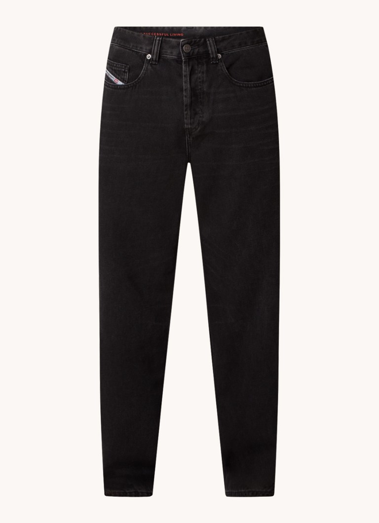 Diesel Heren D-macro straight leg jeans met gekleurde wassing in de kleur Zwart