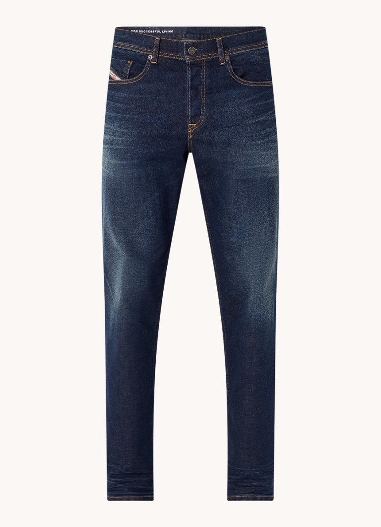 Diesel Heren Finitive straight leg jeans met donkere wassing in de kleur Indigo