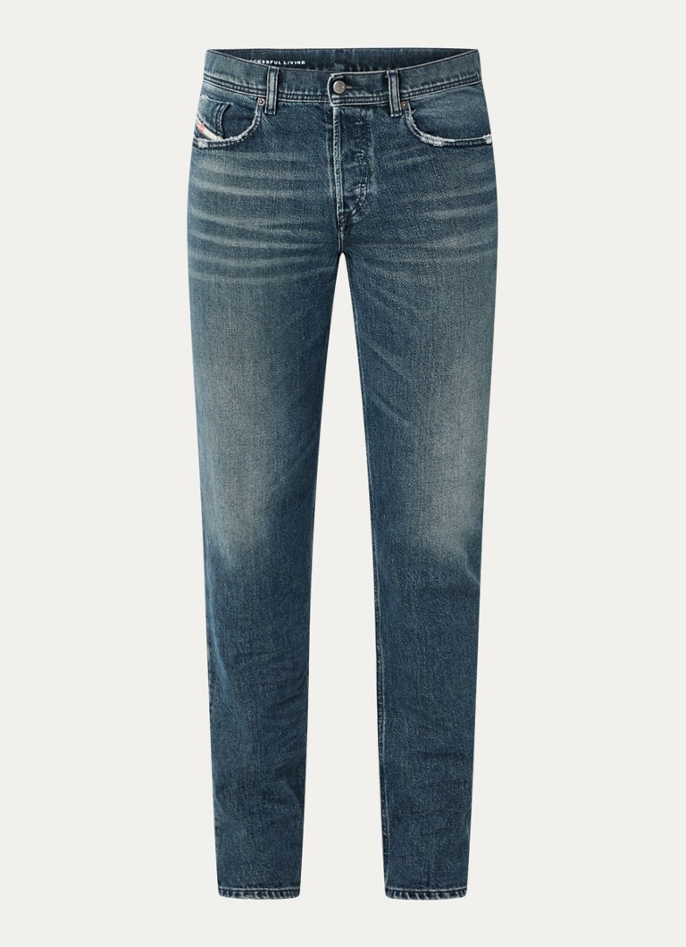 Diesel Dames 2023 D-Finitive slim fit jeans met medium wassing in de kleur Indigo