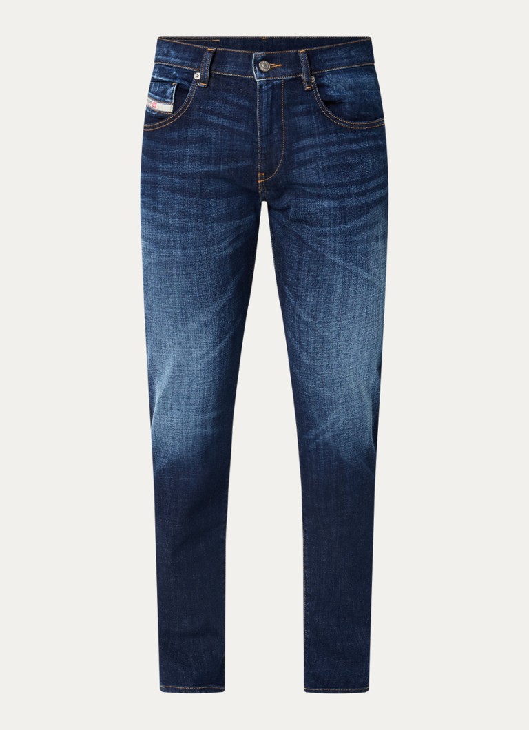 Diesel Heren 2019 D-strukt slim fit jeans met donkere wassing in de kleur Indigo
