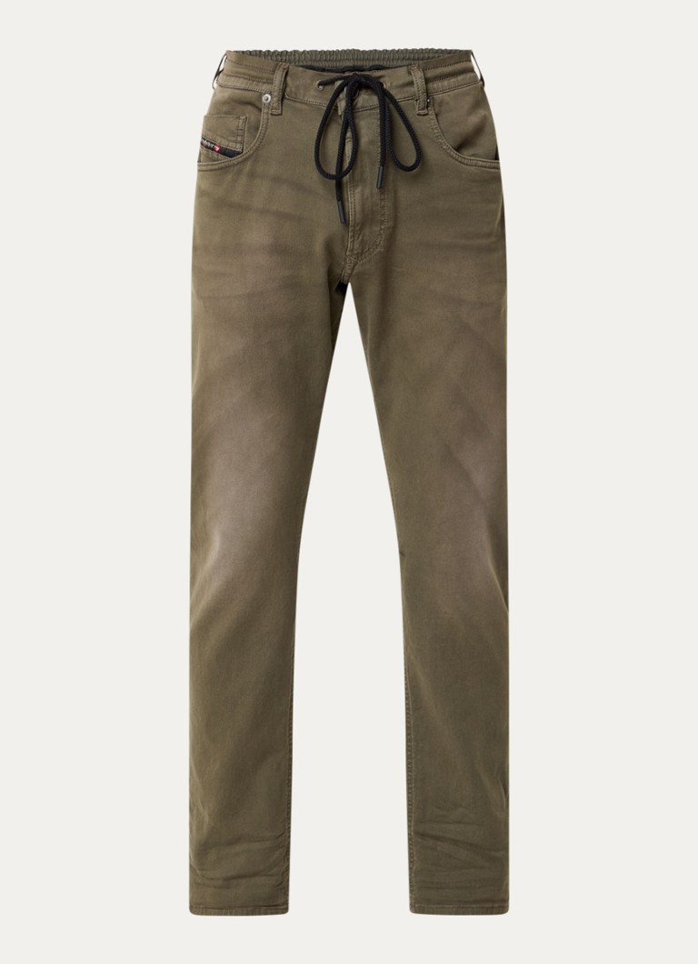 Diesel Heren D-Krooley straight leg jeans met gekleurde wassing in de kleur Legergroen