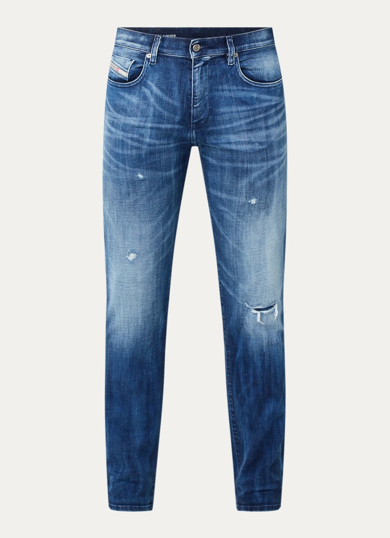 Diesel Heren 2019 D-Strukt slim fit jeans met medium wassing in de kleur Indigo