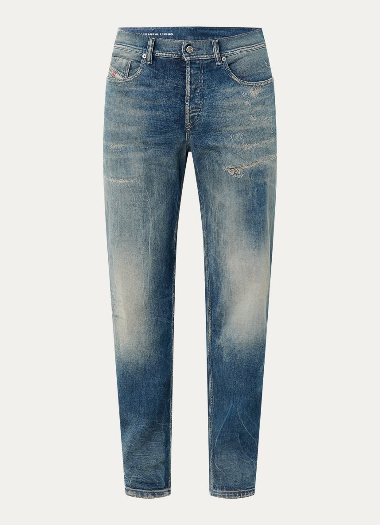 Diesel Heren 2023 D-Finitive straight leg jeans met medium wassing in de kleur Indigo