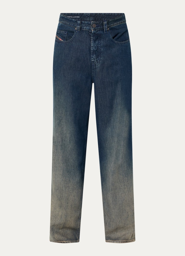 Diesel Heren 2001 D-marco wide leg jeans met steekzakken in de kleur Indigo