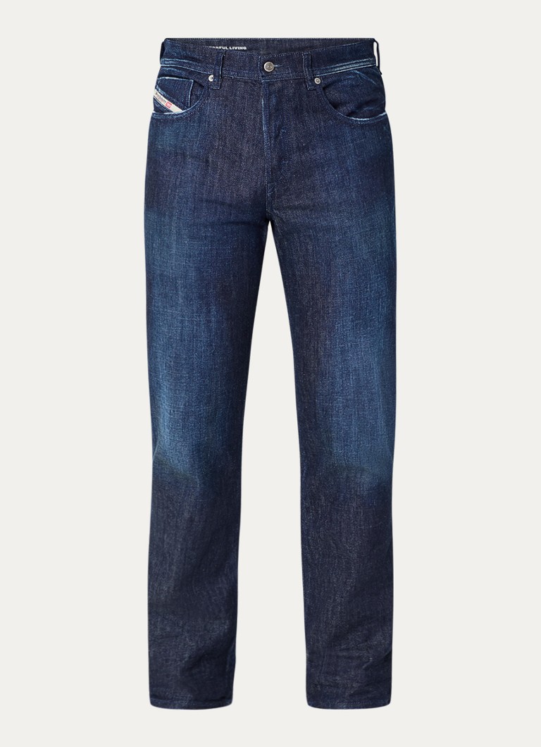 Diesel Heren 2023 D-Finitive tapered fit jeans met donkere wassing in de kleur Indigo