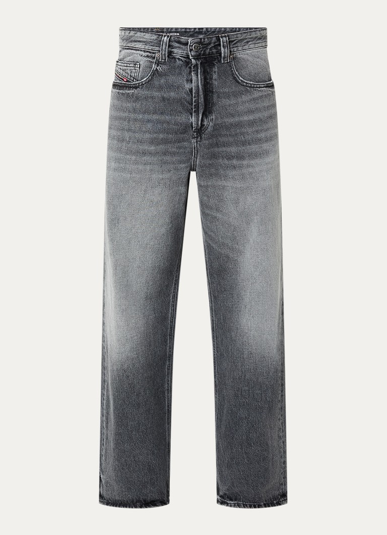 Diesel Heren 2001 D-MACRO loose fit jeans met gekleurde wassing in de kleur Donkergrijs