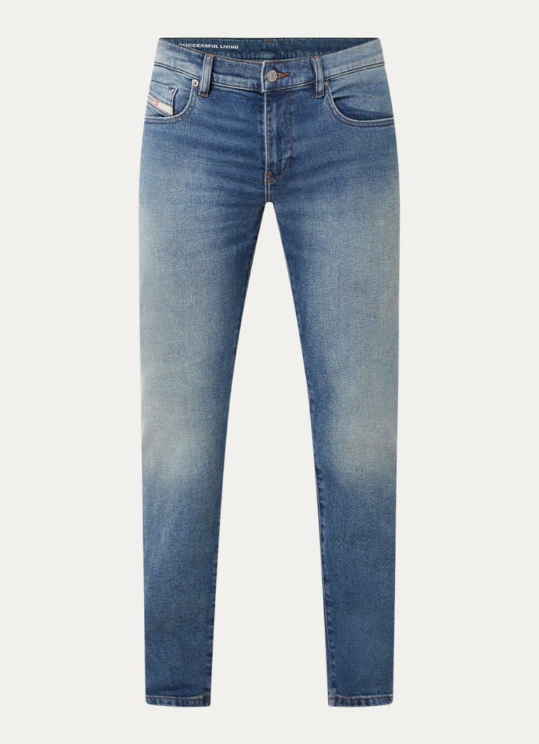 Diesel Heren 2019 D-Strukt slim fit jeans met medium wassing in de kleur Indigo