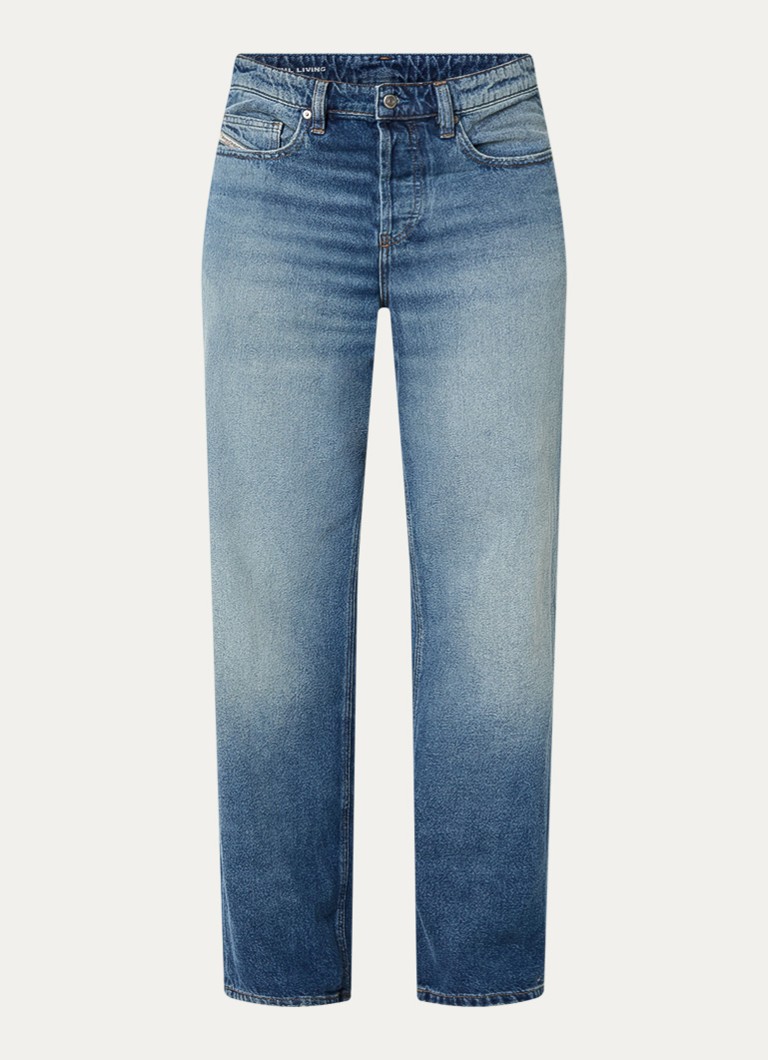 Diesel Heren 2001 D-Macro loose fit jeans met medium wassing in de kleur Indigo