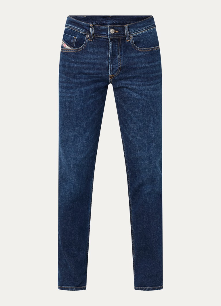 Diesel Heren 2023 D-Finitive tapered fit jeans met donkere wassing in de kleur Indigo
