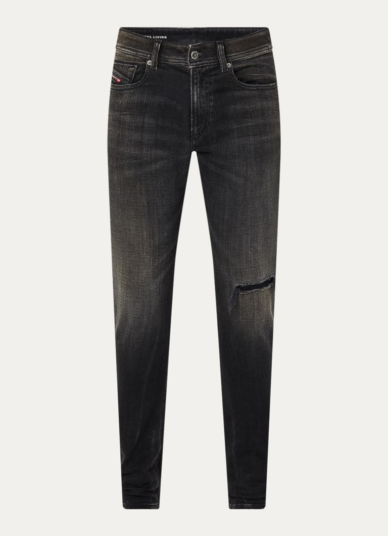 Diesel Heren 1979 Sleenker skinny jeans met destroyed afwerking in de kleur Zwart