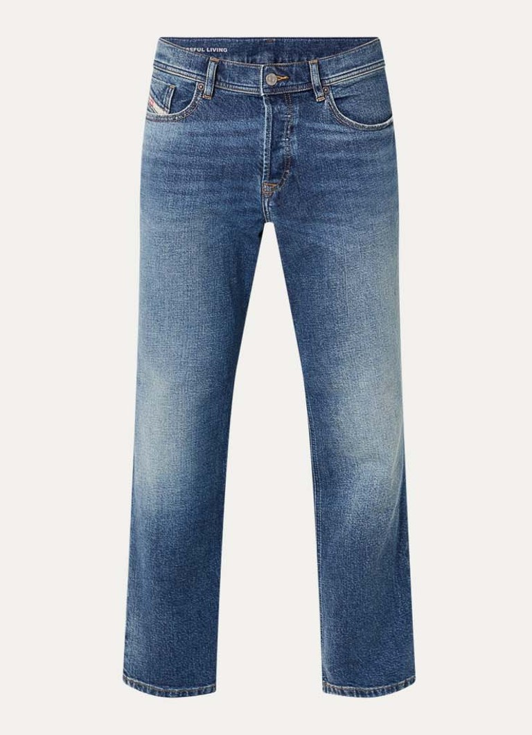 Diesel Heren 2023 D-Finitive straight leg jeans met donkere wassing in de kleur Indigo