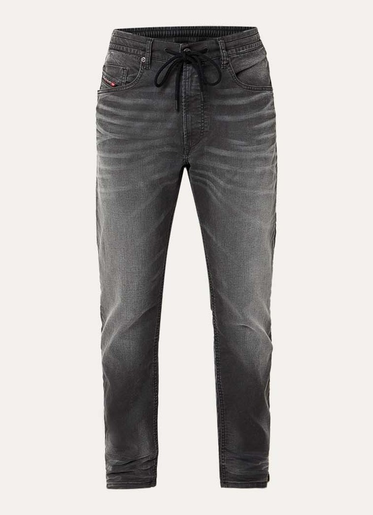 Diesel Heren 2032 D-Krooley-B Joggjeans® slim fit jeans met gekleurde wassing in de kleur Grijs