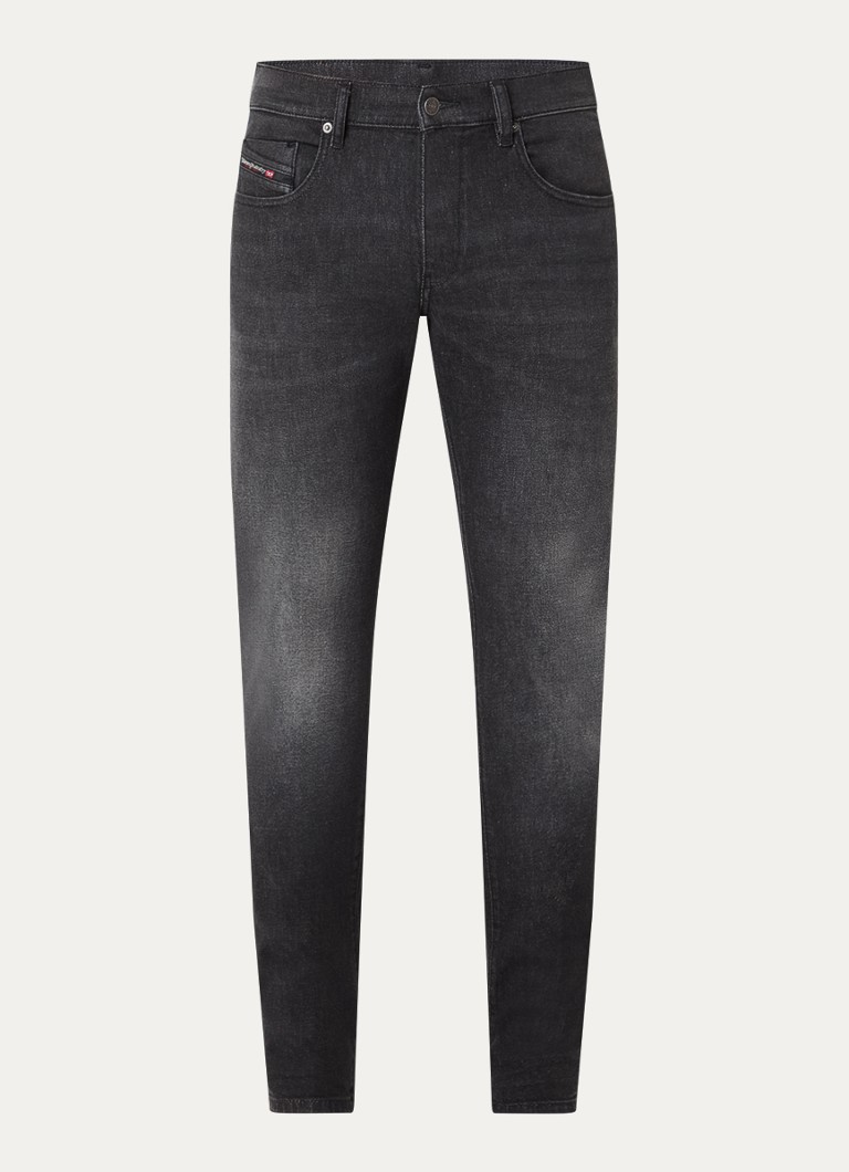 Diesel Heren 2019 D-Strukt slim fit jeans met gekleurde wassing in de kleur Antraciet