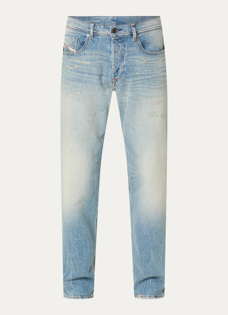 Diesel Heren 2023 D-Finitive straight leg jeans met medium wassing in de kleur Indigo