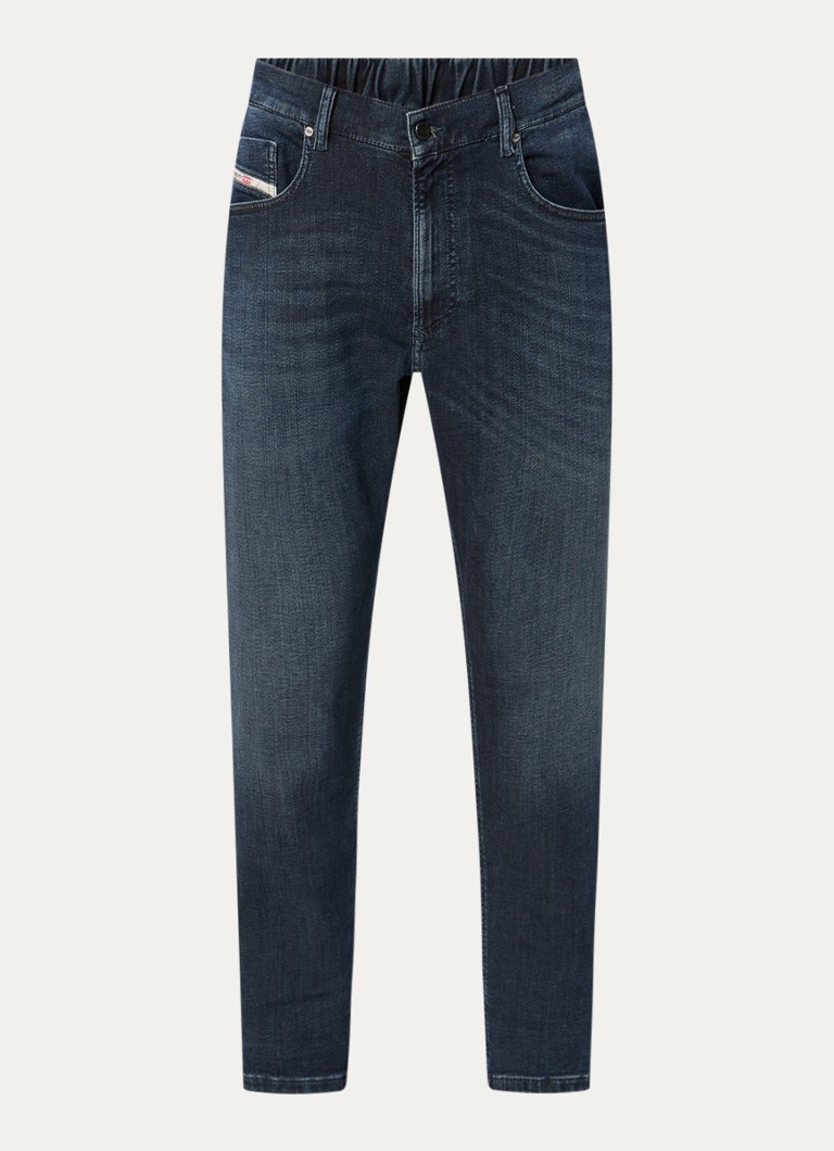 Diesel Heren 2032 D-KROOLEY loose fit jeans met donkere wassing in de kleur Indigo