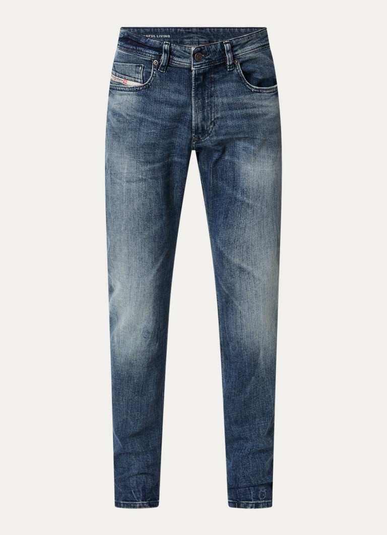 Diesel Heren 1979 Slim fit jeans met gekleurde wassing en steekzakken in de kleur Indigo