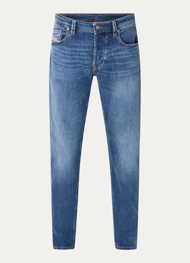 Diesel Heren 1986 Larkee-Beex straight leg jeans met lichte wassing in de kleur Indigo