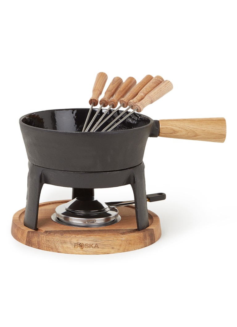 Boska Kaasfondueset Pro L met 6 fondue vorkjes Zwart - Deal