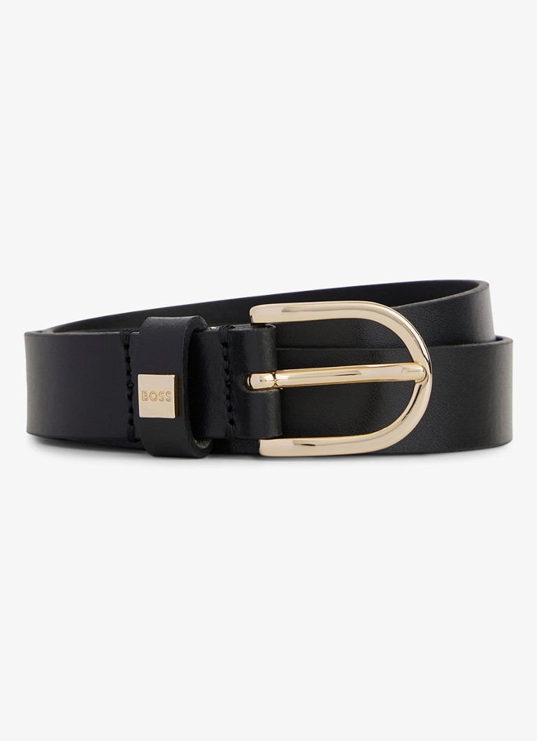 BOSS Dames Scarlet riem van leer in de kleur Zwart