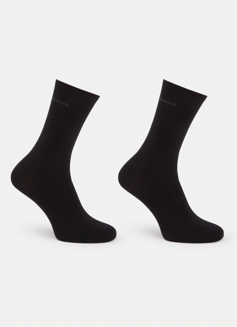 BOSS Dames Sokken in katoenblend met logo in 2-pack in de kleur Black-001 / Zwart