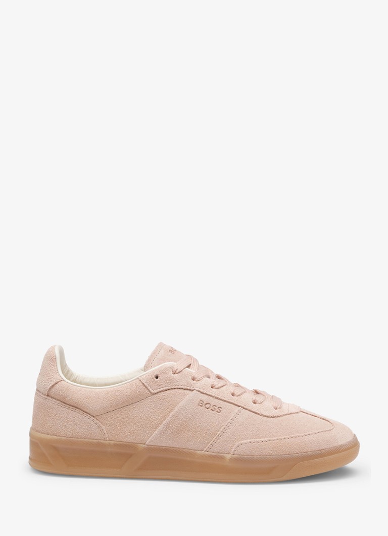 BOSS Dames Brenta sneaker van suède in de kleur Lichtroze