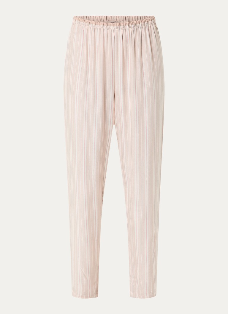 BOSS Dames Pyjamabroek met streepprint in de kleur Lichtroze