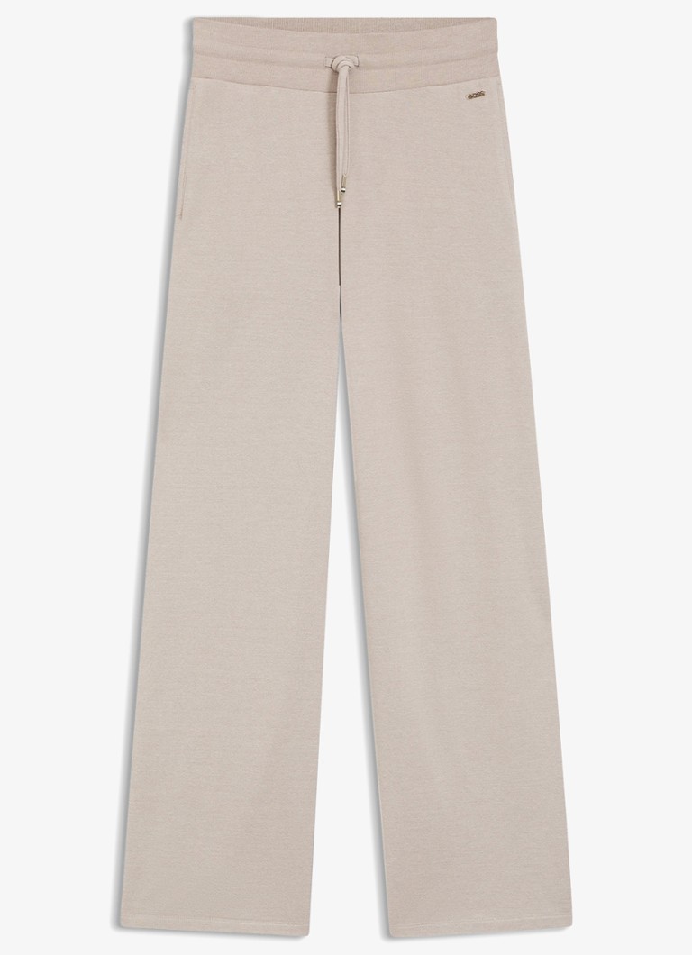 BOSS Dames High waist loose fit joggingbroek met steekzakken in de kleur Beige