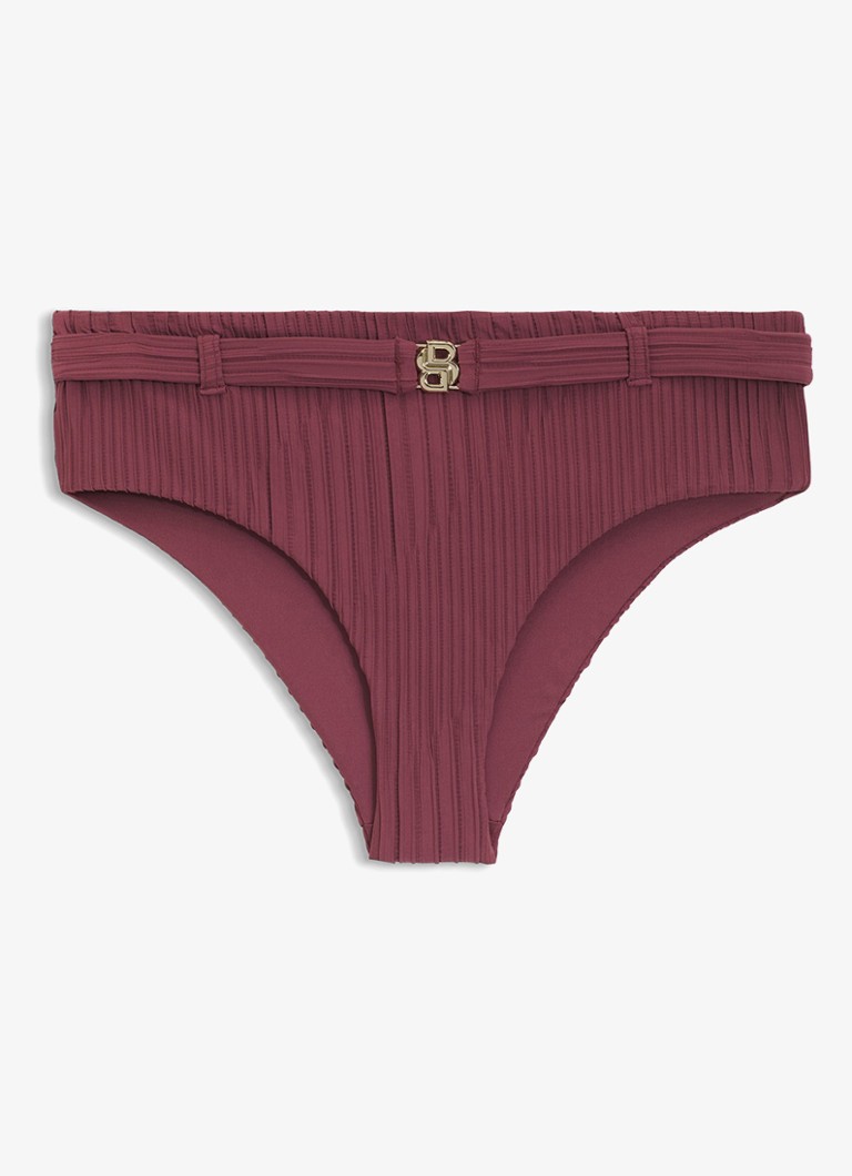 BOSS Dames Bikinislip met logo in de kleur Donkerrood