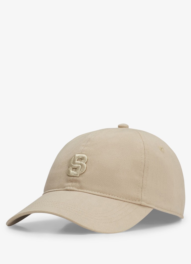 BOSS Dames Pet met logoborduring in de kleur Beige