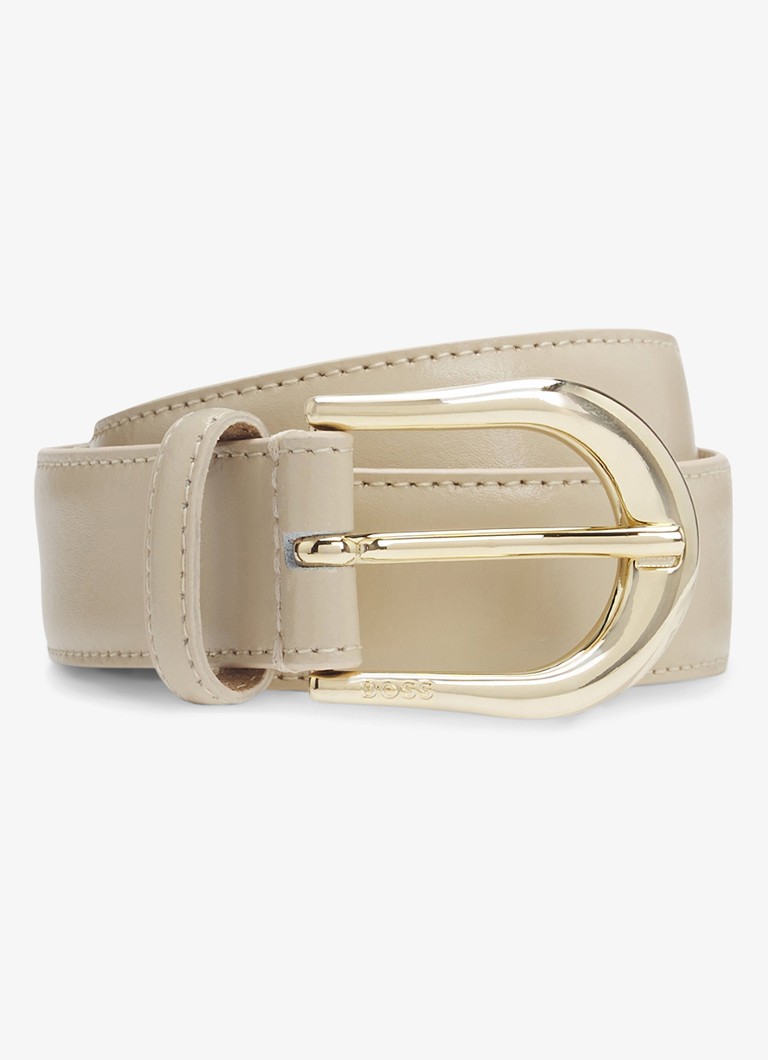 BOSS Dames Carol riem van leer in de kleur Creme