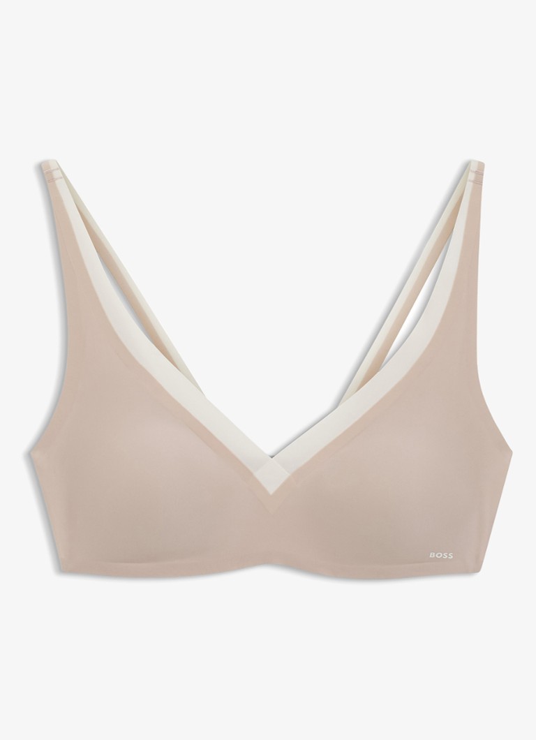 BOSS Dames Voorgevormde bh met logo in de kleur Beige