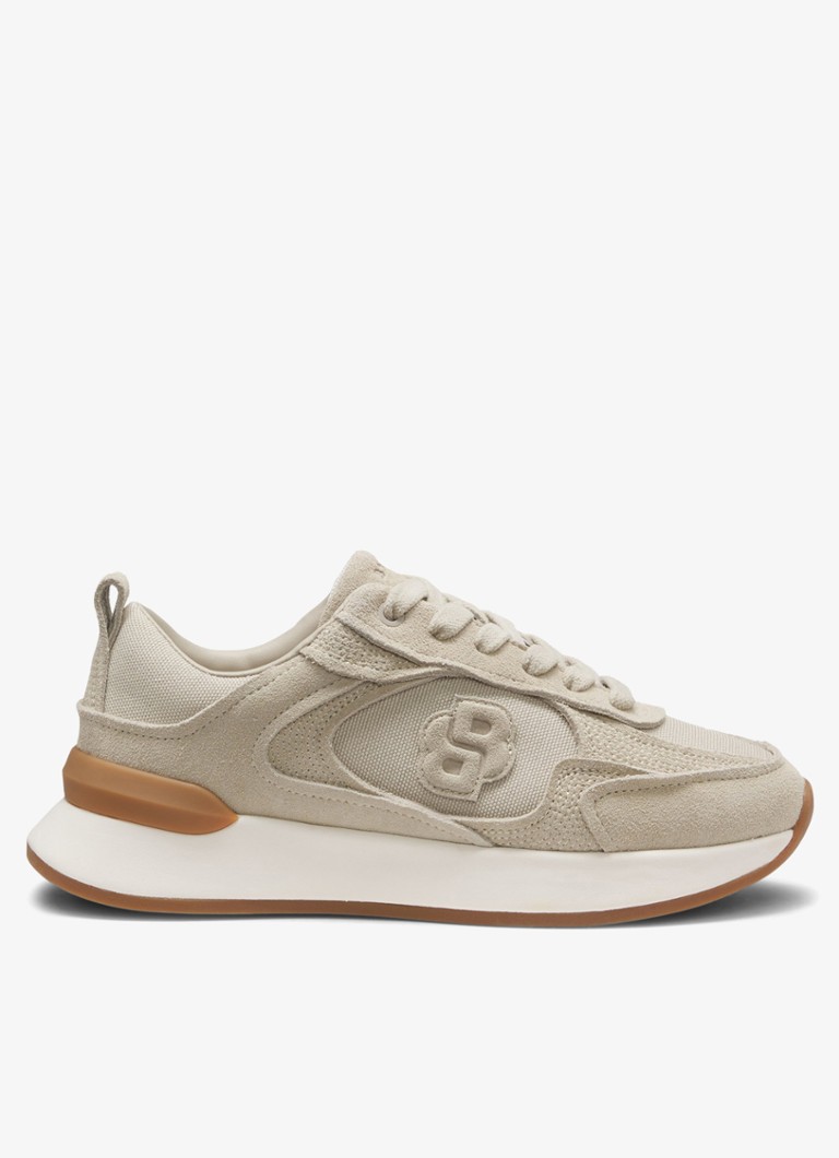 BOSS Dames Sneaker met logo in de kleur Beige